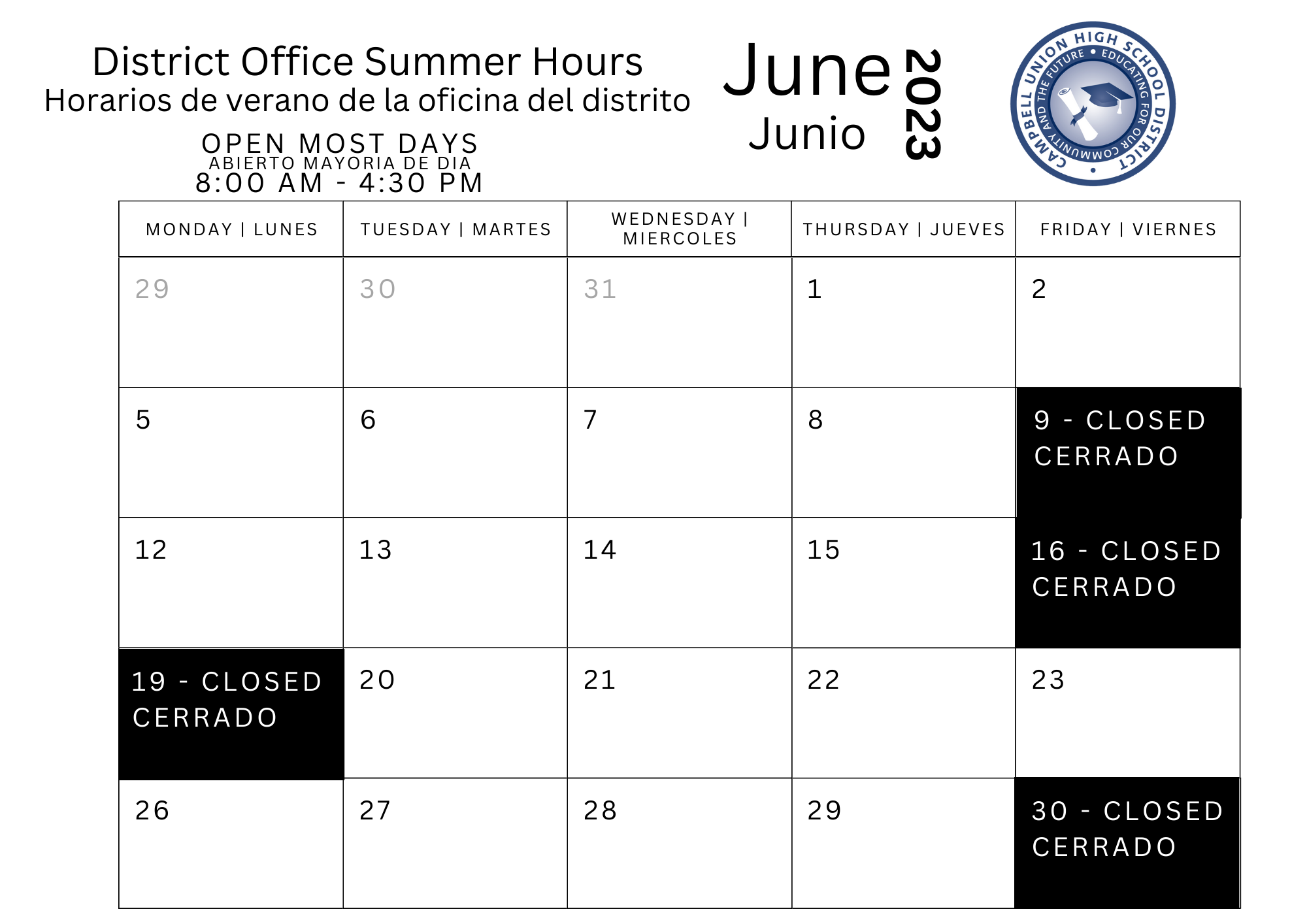 June Hours