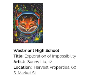 westmont high school art, title: exploration of impossibility artist: sunny liu 12, location: harvest properties